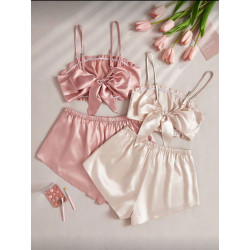 Silk set 4pcs Women's طقم حريري 4 قطع